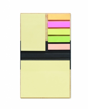Logo trade promotional products image of: Bamboo sticky note memo pad