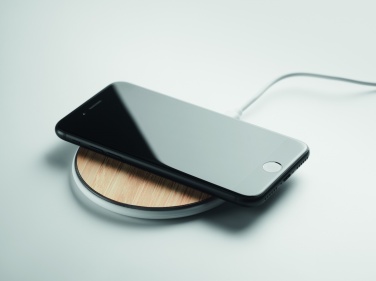 Logo trade promotional gifts picture of: Bamboo wireless charger 10W