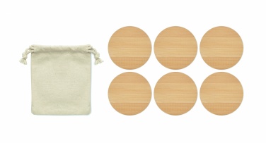 Logo trade corporate gifts image of: Set of 6 bamboo coasters