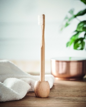 Logo trade promotional gifts picture of: Bamboo tooth brush with stand