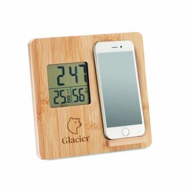 Logotrade promotional merchandise picture of: Bamboo weather station 10W