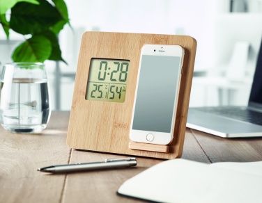 Logotrade corporate gift image of: Bamboo weather station 10W