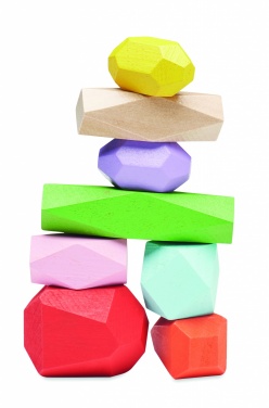 Logotrade promotional merchandise photo of: 8 stacking wood rocks in pouch