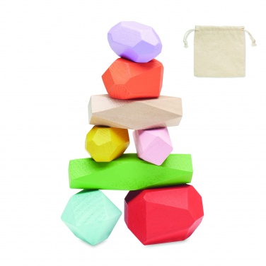Logotrade promotional items photo of: 8 stacking wood rocks in pouch