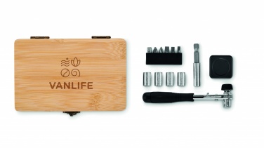 Logotrade promotional item picture of: 13 piece tool set, bamboo case