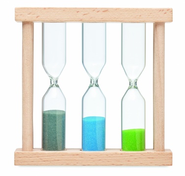Logo trade promotional items picture of: Set of 3 wooden sand timer