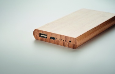 Logo trade promotional merchandise picture of: 6000 mAh Bamboo power bank