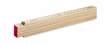 Logo trade business gift photo of: Carpenter ruler in wood 2m