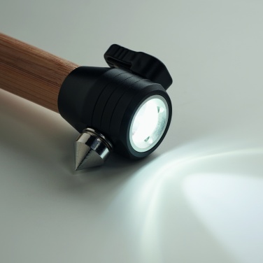 Logotrade corporate gifts photo of: 3-in-1 bamboo flashlight with an emergency hammer and seatbelt cutter