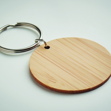 Logotrade advertising products photo of: Round bamboo key ring Pieksämäki
