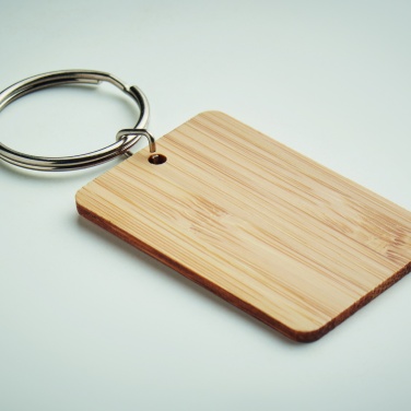 Logotrade advertising products photo of: Rectangular bamboo key ring Riihimäki