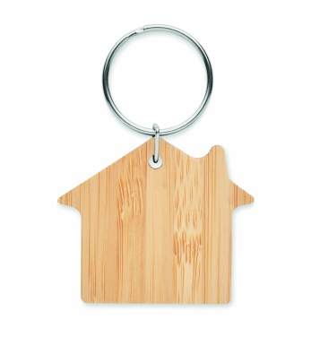 Logotrade promotional gifts photo of: House shaped bamboo key ring Järvenpää