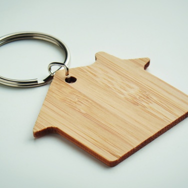 Logotrade promotional merchandise photo of: House shaped bamboo key ring Järvenpää