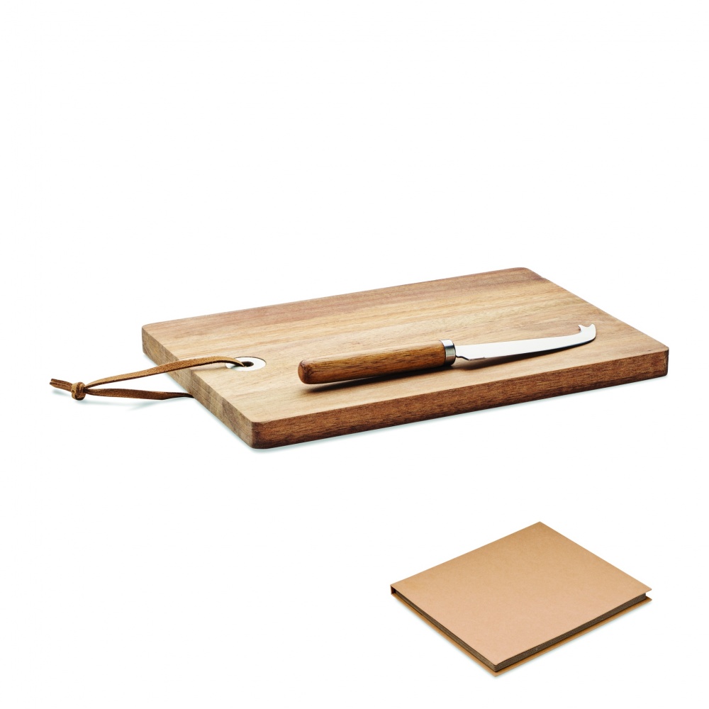 Logotrade promotional item picture of: Acacia wood cheese board set Hannover