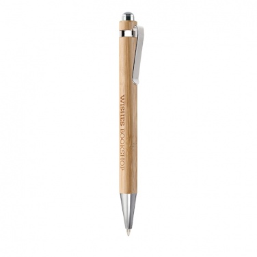 Logo trade promotional giveaways picture of: Bamboo automatic ball pen