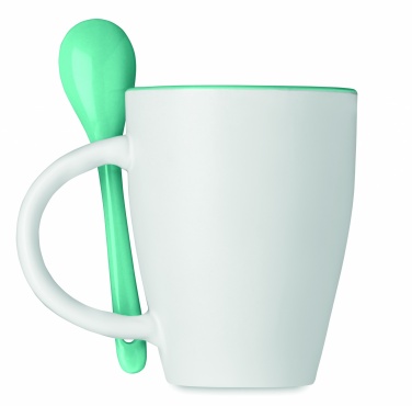 Logotrade advertising product image of: Bicolour mug with spoon 250 ml