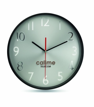 Logo trade promotional item photo of: Wall clock w silver background