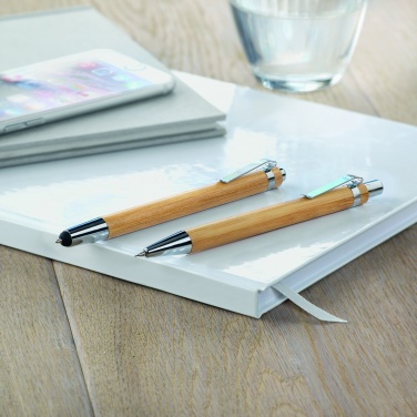 Logo trade promotional products picture of: Bamboo pen and pencil set