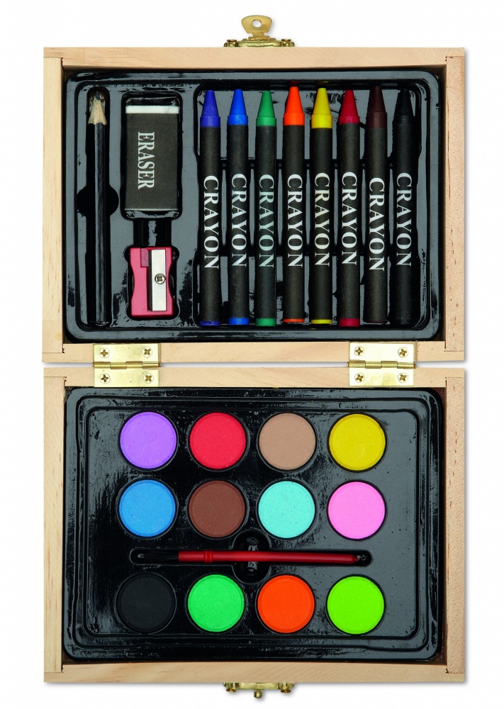 Logo trade promotional products image of: Painting set in wooden box