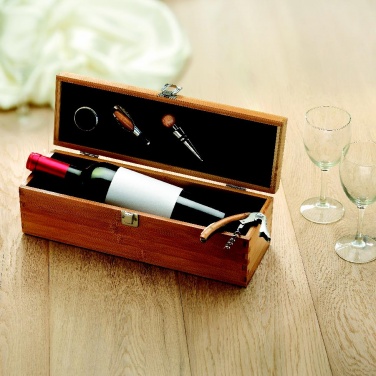 Logo trade business gift photo of: Wine set in bamboo box