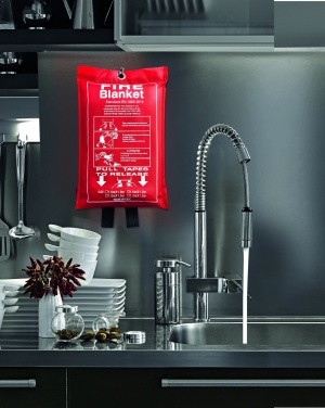 Logo trade promotional merchandise photo of: Fire blanket in pouch 100x95cm