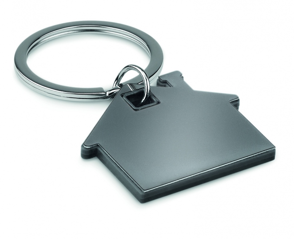 Logo trade advertising product photo of: House shape plastic key ring Rezekne