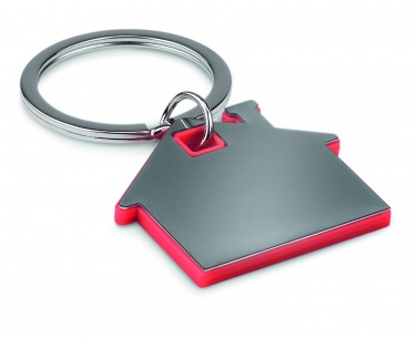 Logo trade promotional gift photo of: House shape plastic key ring Rezekne
