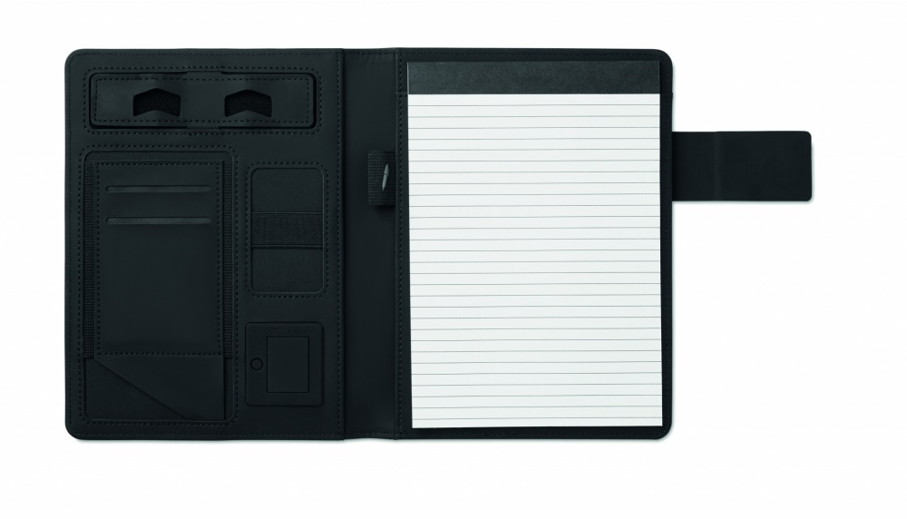 Logo trade corporate gifts picture of: A5 folder with power bank