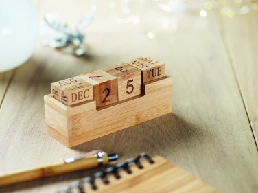 Logo trade promotional products image of: Bamboo calendar