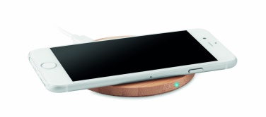 Logo trade corporate gifts picture of: Wireless charger bamboo 5W