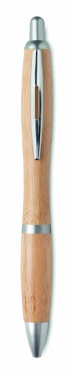 Logo trade promotional items image of: Ballpoint pen made of ABS and bamboo