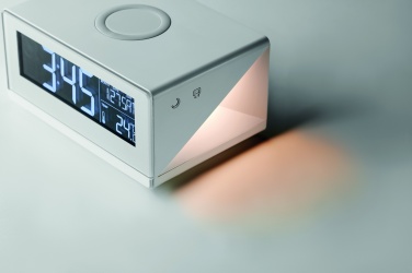 Logo trade advertising products image of: LED clock & wireless charger5W