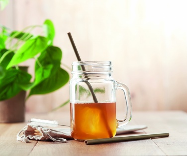 Logotrade corporate gift picture of: Bamboo Straw w/brush in pouch