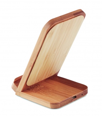 Logotrade promotional merchandise photo of: Bamboo wireless charge stand 5W WIRESTAND