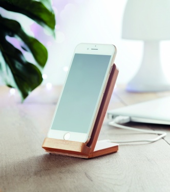 Logotrade promotional products photo of: Bamboo wireless charge stand 5W WIRESTAND