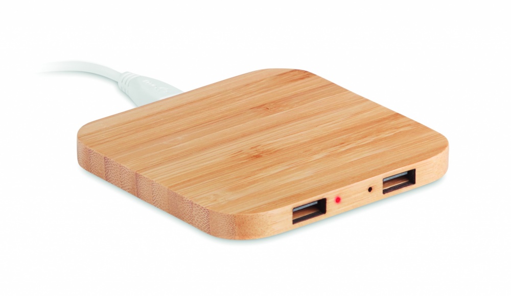 Logo trade advertising product photo of: Bamboo wireless charge pad 5W