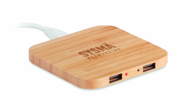 Logo trade promotional product photo of: Bamboo wireless charge pad 5W