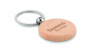 Logo trade promotional merchandise photo of: Round wooden key ring Saldus
