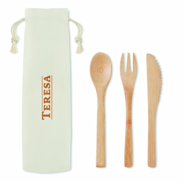 Logo trade business gift photo of: Bamboo cutlery set