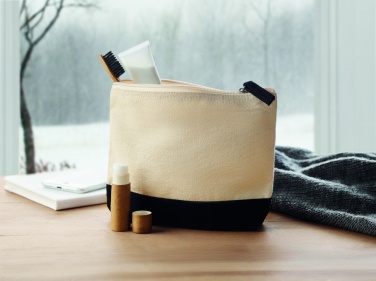 Logo trade promotional products picture of: Bicolour cotton cosmetic bag
