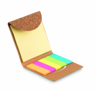 Logo trade promotional merchandise picture of: Cork sticky note memo pad