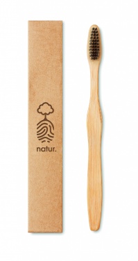 Logo trade corporate gifts image of: Bamboo toothbrush in Kraft box