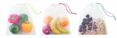 Logotrade promotional gift image of: Set of 3 RPET mesh food bags