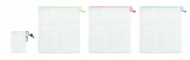 Logo trade promotional gifts image of: Set of 3 RPET mesh food bags