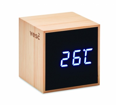 Logotrade promotional merchandise photo of: LED alarm clock bamboo casing Dortmund