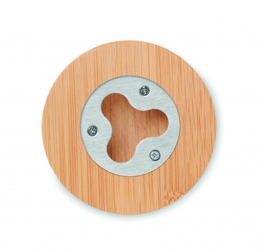 Logo trade corporate gift photo of: Bamboo bottle opener/ coaster DAKAI