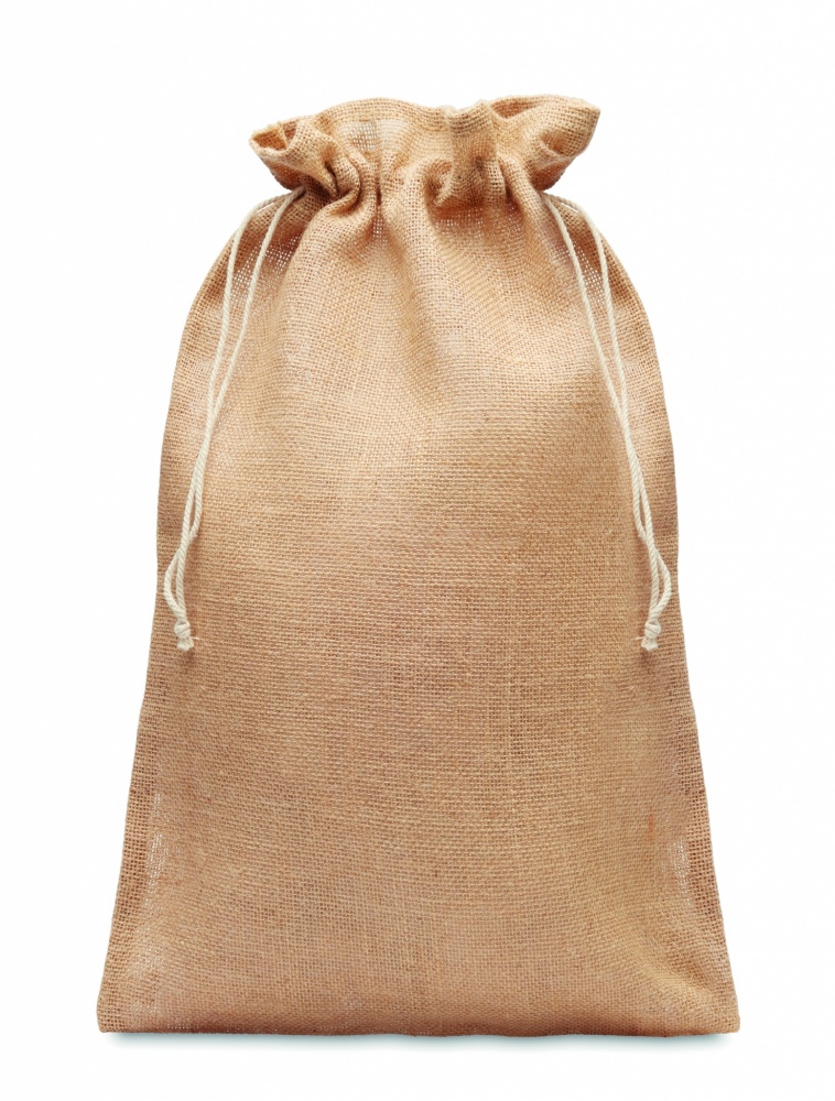 Logo trade promotional gifts image of: Large jute gift bag 30x47 cm