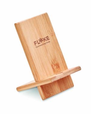 Logo trade promotional items picture of: Bamboo phone stand/ holder WHIPPY