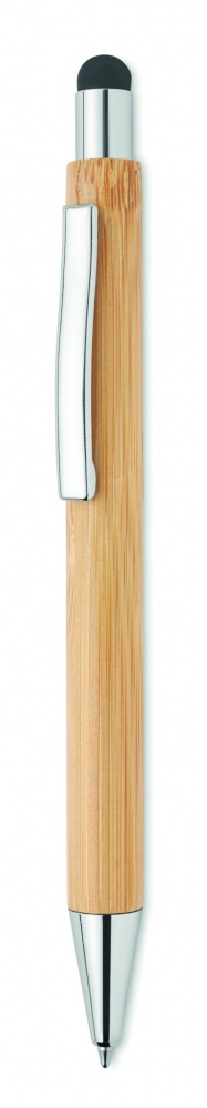Logo trade advertising products image of: Bamboo ballpoint pen with blue ink