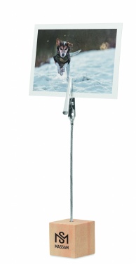 Logo trade advertising products image of: Pine wooden clip holder